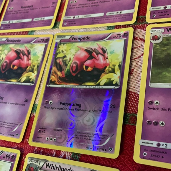 Pokemon TCG Venipede/Whirlipede/Scolipede Bundle (13 Cards) - Picture 8 of 16